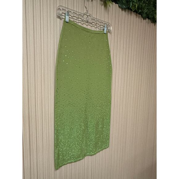 SANDRO Manray Crystal-Embellished Midi Skirt Sz 6 New with Tags - Picture 3 of 16